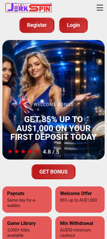 Jerkspin Casino mobile view